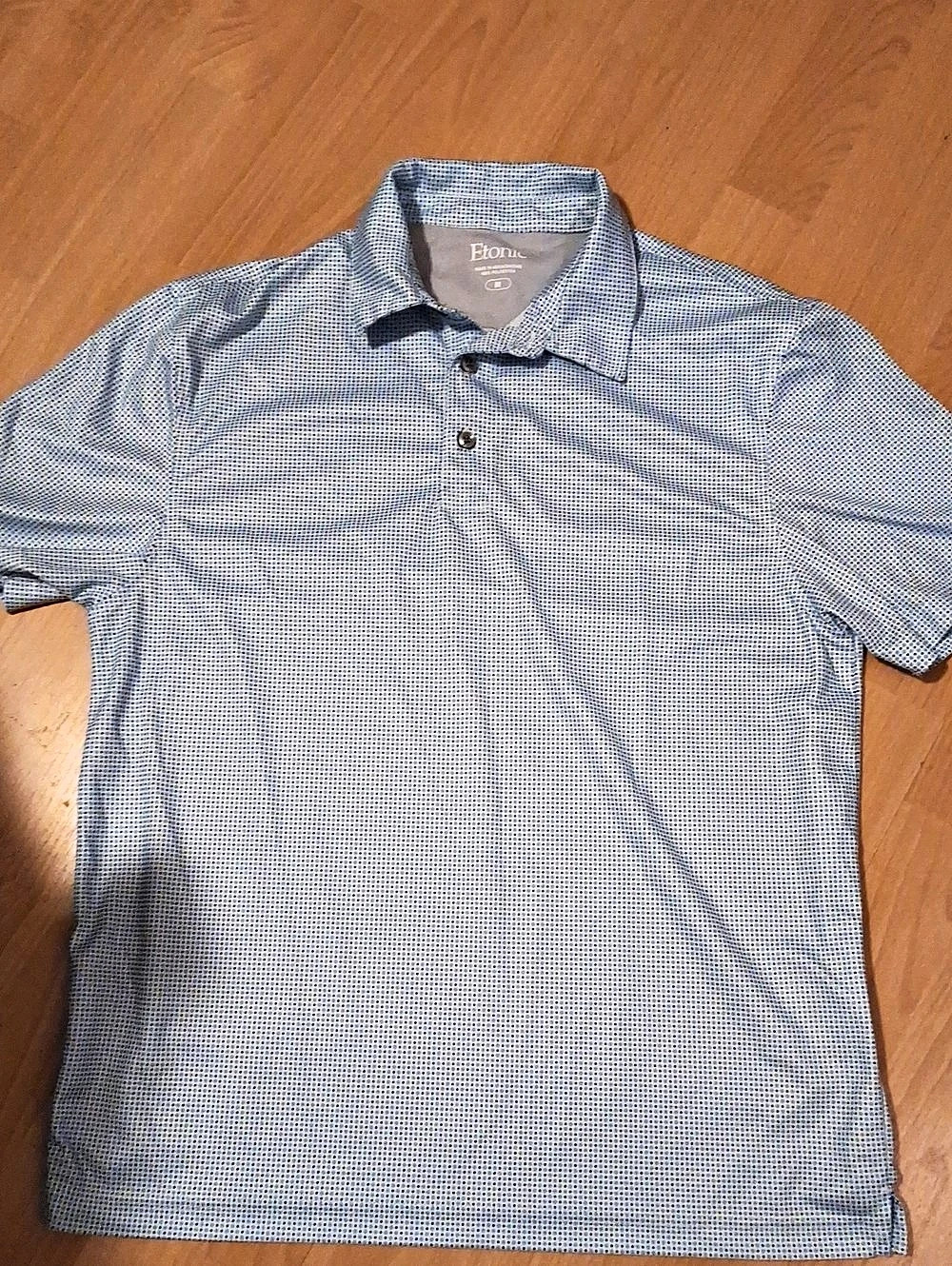 Etonic Men's Geometric Golf Polo Blue & White Size Medium Like New